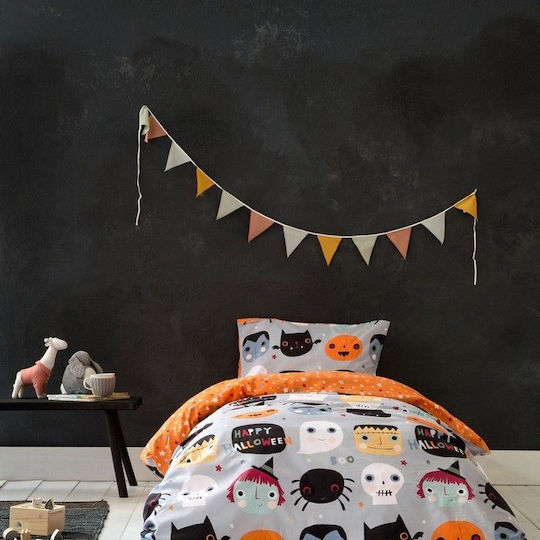 Nima Детско покривало Единично Happy Halloween Сив 160x240cm