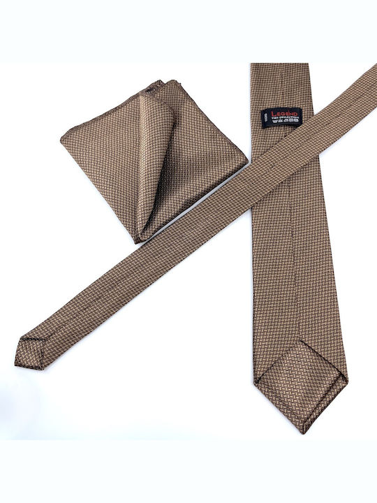 Legend Accessories Men's Tie Set Printed Brown