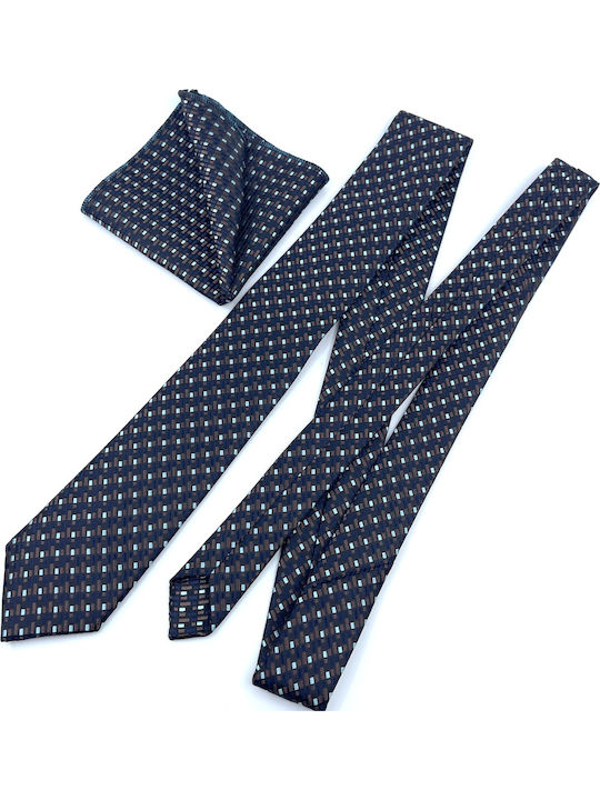 Legend Accessories Σετ Ανδρικής Γραβάτας με Σχέδια σε Navy Μπλε Χρώμα