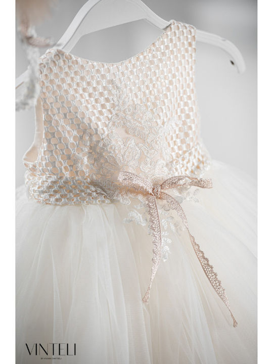 Vinte li Ecru Baptism Dress made of Tulle