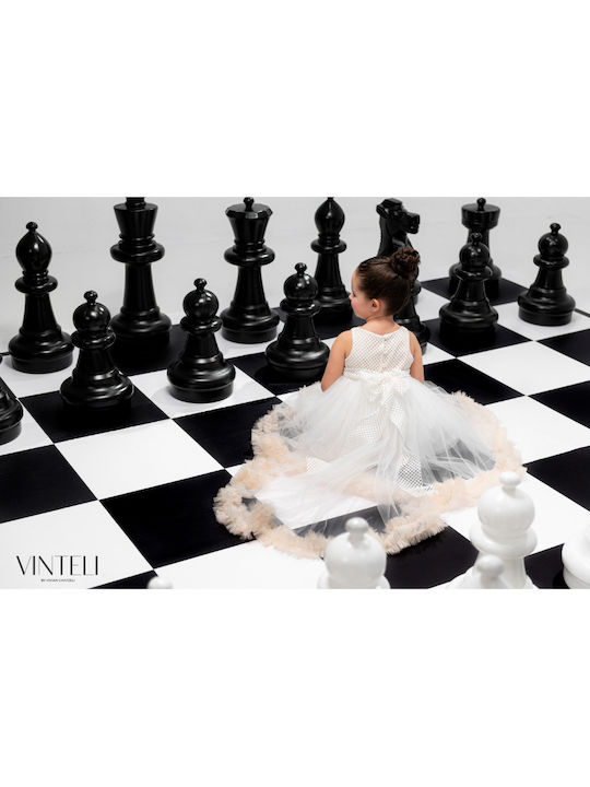 Vinte li Ecru Baptism Dress made of Tulle