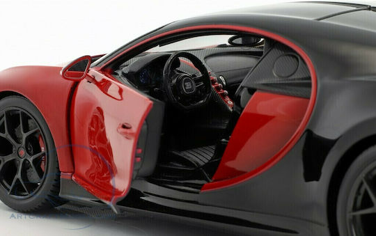Bburago Bugatti Chiron Toy Car Chiron - Red-Black Scale 1:18 for 3+ Years