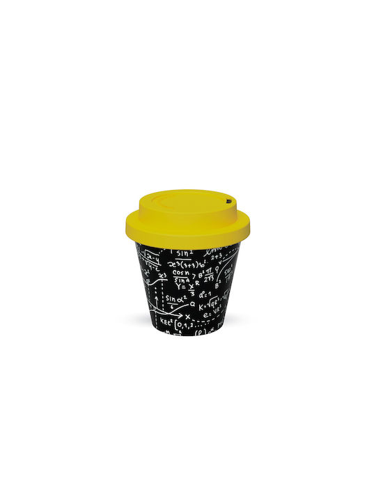 iDrink Math R-PET Cană Plastic cu Capac Neagră 90ml 1buc