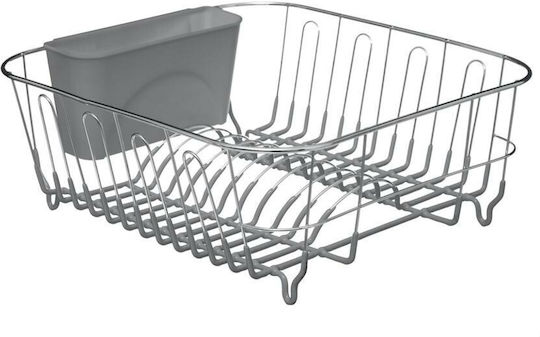 5Five Metallisches Graues Abtropfkorb 37x33x13.5cm