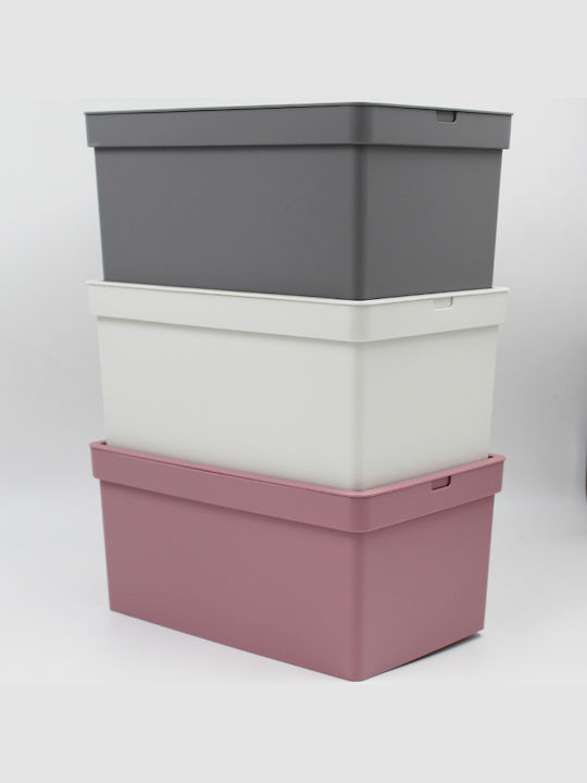 Viomes Nova Plastic Storage Box with Lid Pink 35x25.5x13.5cm 1pcs