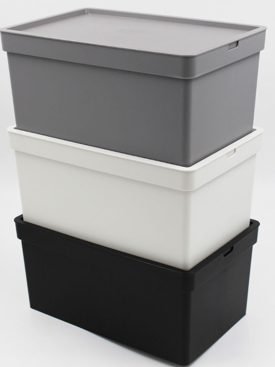 Viomes Nova Plastic Storage Box with Lid Gray 35.5x26.5x13.5cm 1pcs