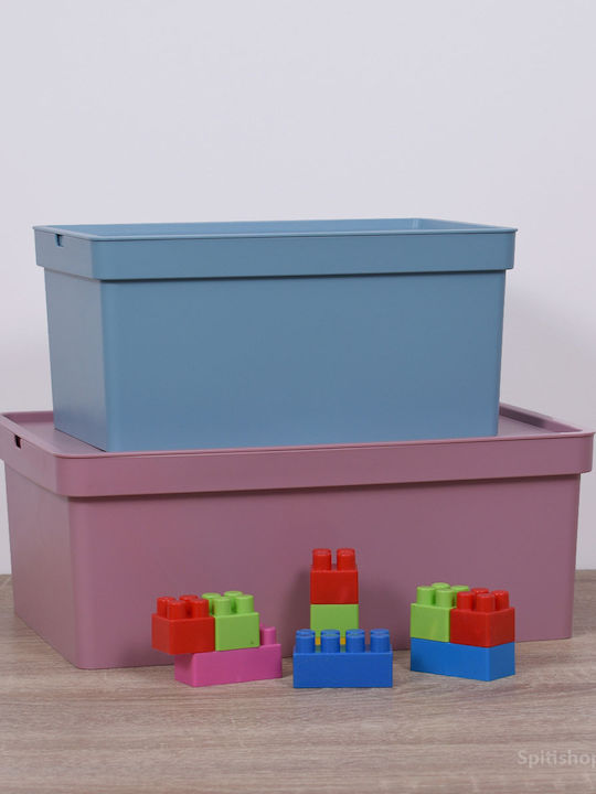 Viomes Nova Plastic Storage Box with Lid Pink 35x25.5x13.5cm 1pcs