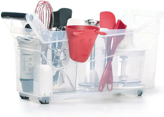 Prosperplast Plastic Storage Box with Wheels Transparent 57.8x37.9x25.6cm