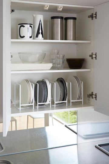 Yamazaki Metallic Cabinet Dish Rack 11.5x16x20cm White