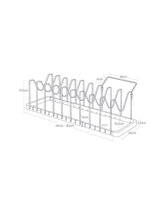 Yamazaki Metallic Cabinet Dish Rack 45x20x17.5cm White