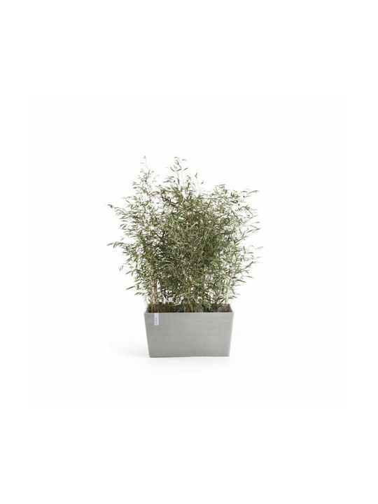 Ecopots Paris Ζαρντινιέρα Πλαστική White Grey 60x26x40εκ.