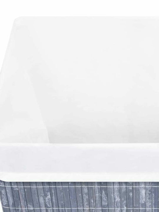vidaXL Coș De Rufe Din Bambus Pliabil 83l Cu Capac 43,5x33,5x65,5cm Gri 83l