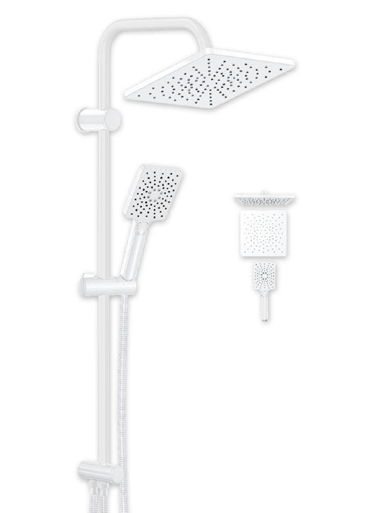 DuscheLine Alpine Pera Duschsäule ohne Armatur 95 cm Weiß