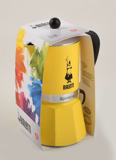 Bialetti Rainbow Stovetop Espresso Pot 3 Cups Yellow
