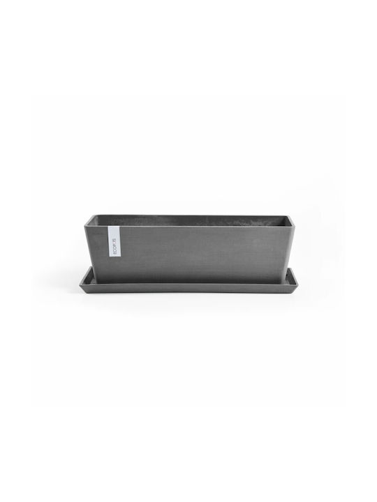 Ecopots Bruges Planter Box Plastic Grey 55x17x17cm.
