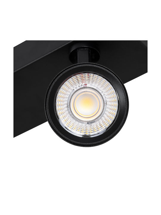 GloboStar Leonardo Double LED Natural White Spot in Black Color