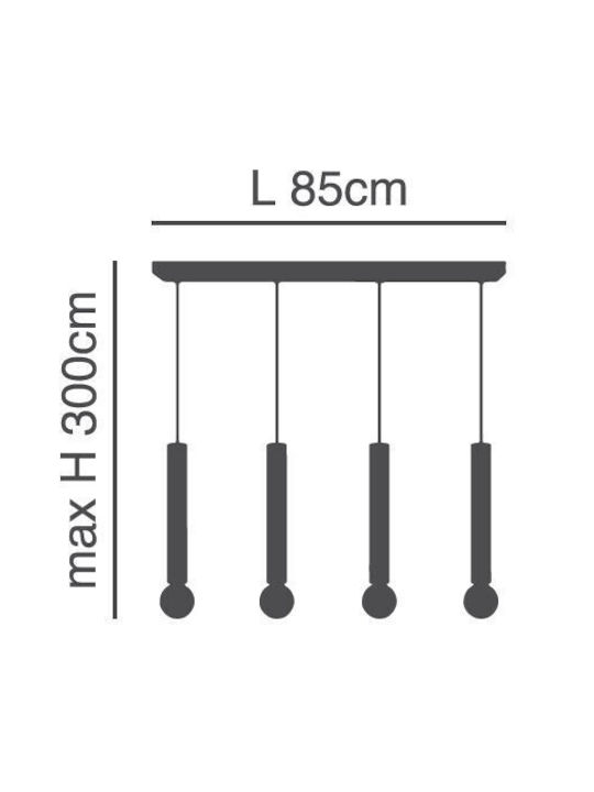 Home Lighting Hängelampe Kronleuchter für 4 Lampen E27 Silber