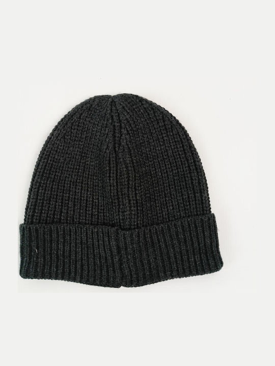 Beanie Unisex Σκούφος με Rib Πλέξη σε Γκρι χρώμα