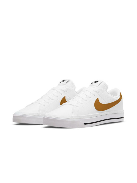 Nike Court Legacy Next Nature Γυναικεία Sneakers White / Volt / Black / Gold Suede