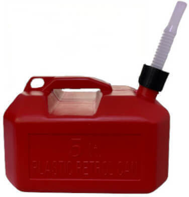 Double Position Fuel Can Plastic with Extension Tube 5L Red