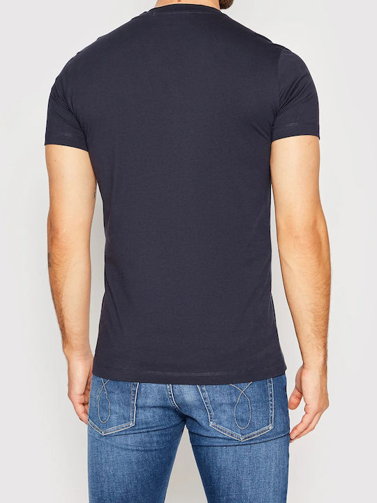 Calvin Klein Monogram T-shirt Bărbătesc cu Mânecă Scurtă Albastru închis
