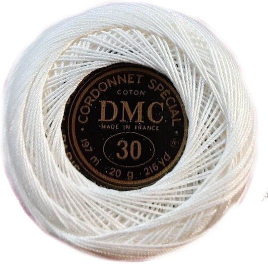 DMC Irlan Cordonnet Spécial Art 151 No30 Spitzenfaden Baumwolle Weiß 190m 20g