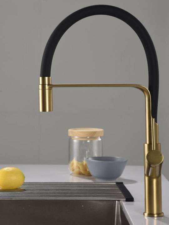 Imex Sena U-Shaped Kitchen Faucet Counter Black/Gold