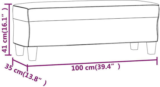 Ταμπουρέ Επενδυμένο με Ύφασμα Μπορντό 100x35x41εκ.