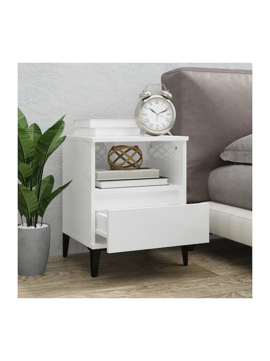 Wooden Bedside Tables 2pcs White 40x35x50cm