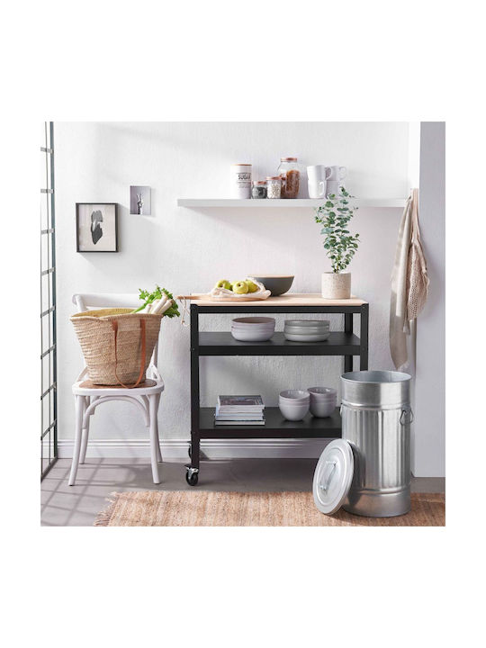 Butlers Grove Κάδος Απορριμμάτων Μεταλλικός Ασημί 46.56lt