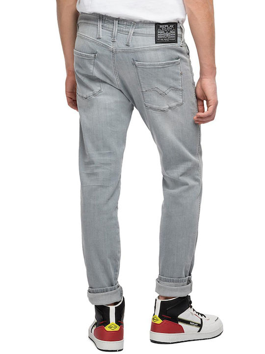 Replay Pantaloni Blugi pentru Bărbați Slim Fit Tapered Gri