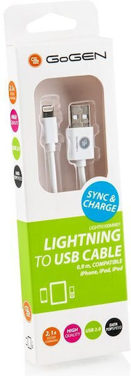 GoGEN USB-A to Lightning Cable Λευκό 0.9m (LIGHTN100MM01)