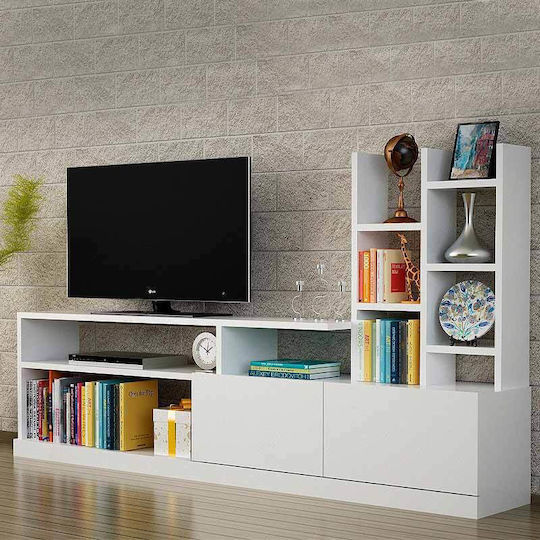 Wohnzimmer TV-Einheit Pesaro Weiß L165xB25xH91.3cm