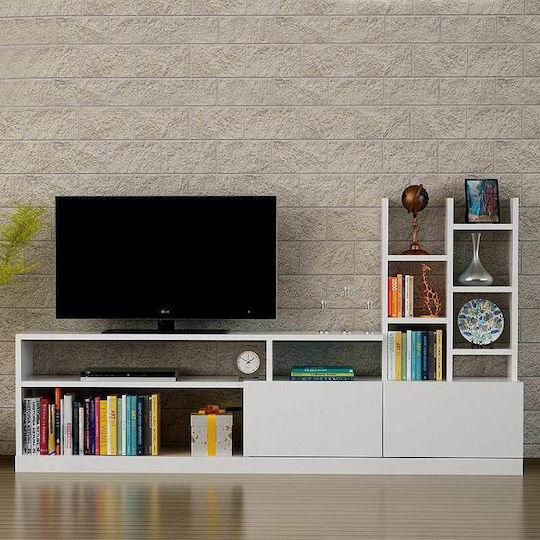 Wohnzimmer TV-Einheit Pesaro Weiß L165xB25xH91.3cm