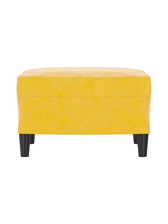 Velvet Upholstered Yellow Footstool 60x50x41cm