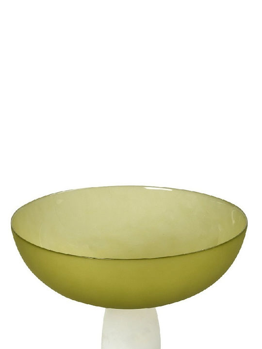 Espiel Caprice Διακοσμητικό Μπωλ Γυάλινο με Πόδι Lime 24x24cm