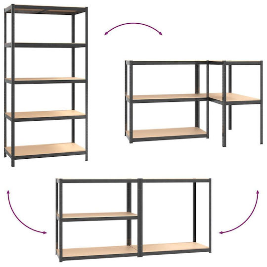 vidaXL Dexions 90x45x180cm With 5 Shelves Total Load Capacity 1325kg 5 Pieces