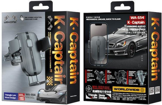 WK Suport Auto pentru Telefon cu cârlige reglabile Neagră
