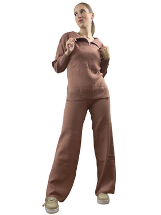 Women's Knitted Set Brown One Size