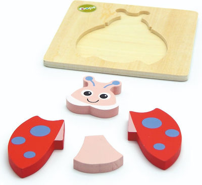 Wooden Kids Peg Puzzle Ladybug 4pcs 16015-33 Oops