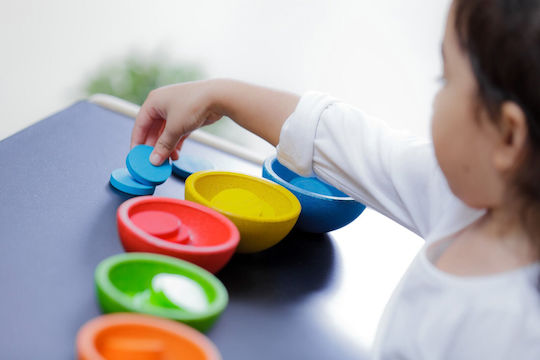 Plan Toys Βρεφικό Παιχνίδι Sort & Count Cups από Ξύλο για 18+ Μηνών