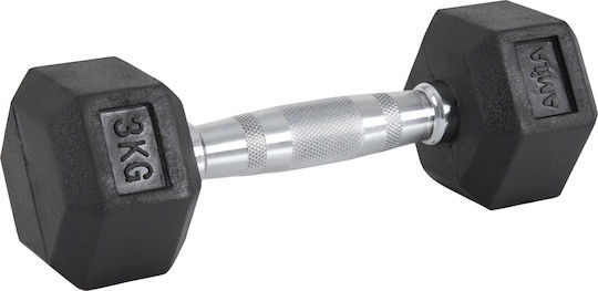 AMILA Dumbbell Hexagon Rubber 1 x 3kg