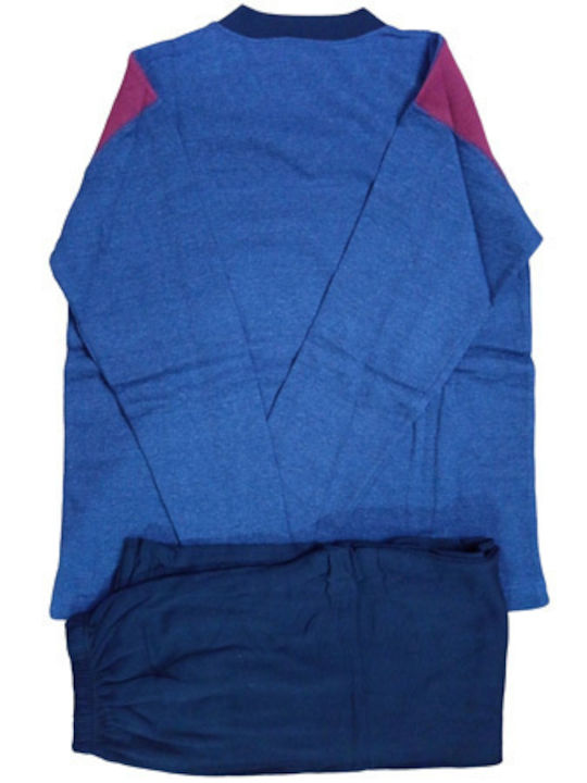 Men's Pajama Blue Blue Melange-Red