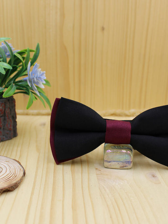JFashion Bow Tie Black / Red Double