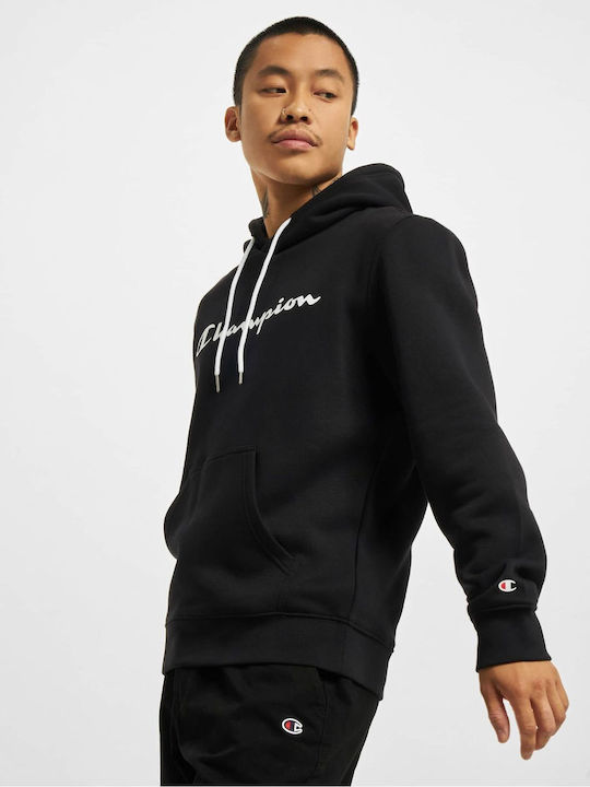 Champion Herren Sweatshirt mit Kapuze und Taschen Schwarz