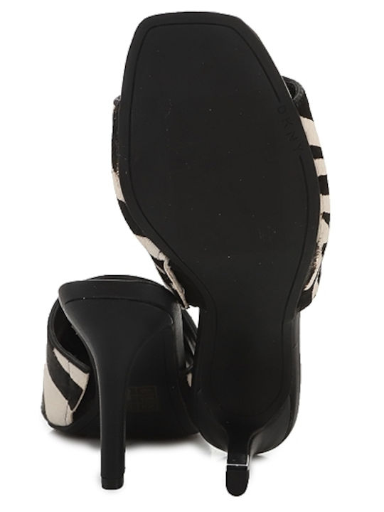 Bronx Suede Mules με Λεπτό Ψηλό Τακούνι σε Μαύρο Χρώμα