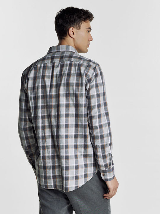 Guy Laroche Herrenhemd Overshirt Langärmelig Baumwolle Geprüft Gray