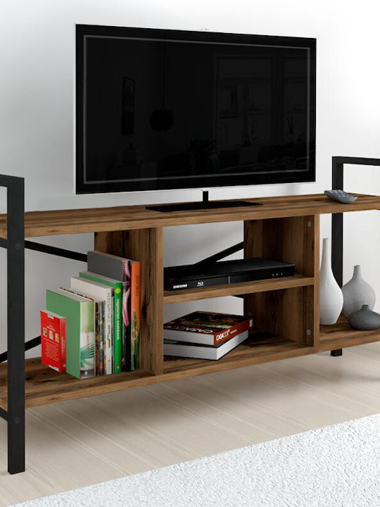 TV Stand Santana Black - Smoked Walnut L120xW35xH61cm
