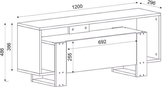 TV Stand Olbia White L120xD33xH48.6cm