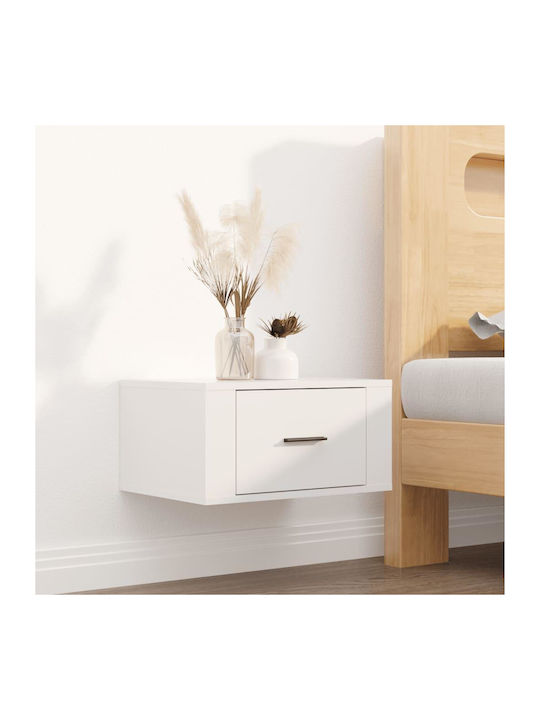 Wooden Bedside Tables 2pcs Λευκό Γυαλιστερό 50x36x25cm